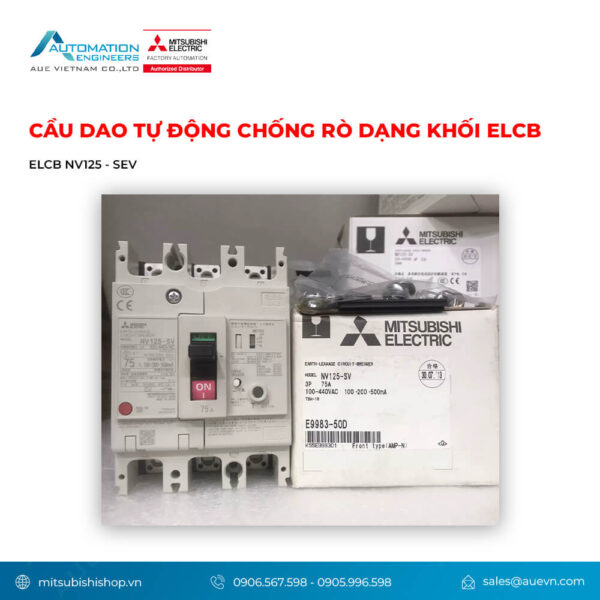 Cầu Dao Tự Động Chống Rò Dạng Khối ELCB Mitsubishi NV125-SEV